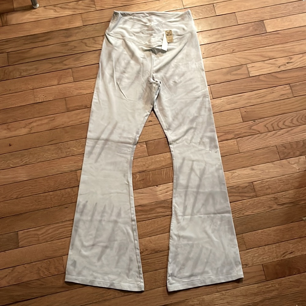 Pink! Cotton High Waist Full Length V Crossover Flare